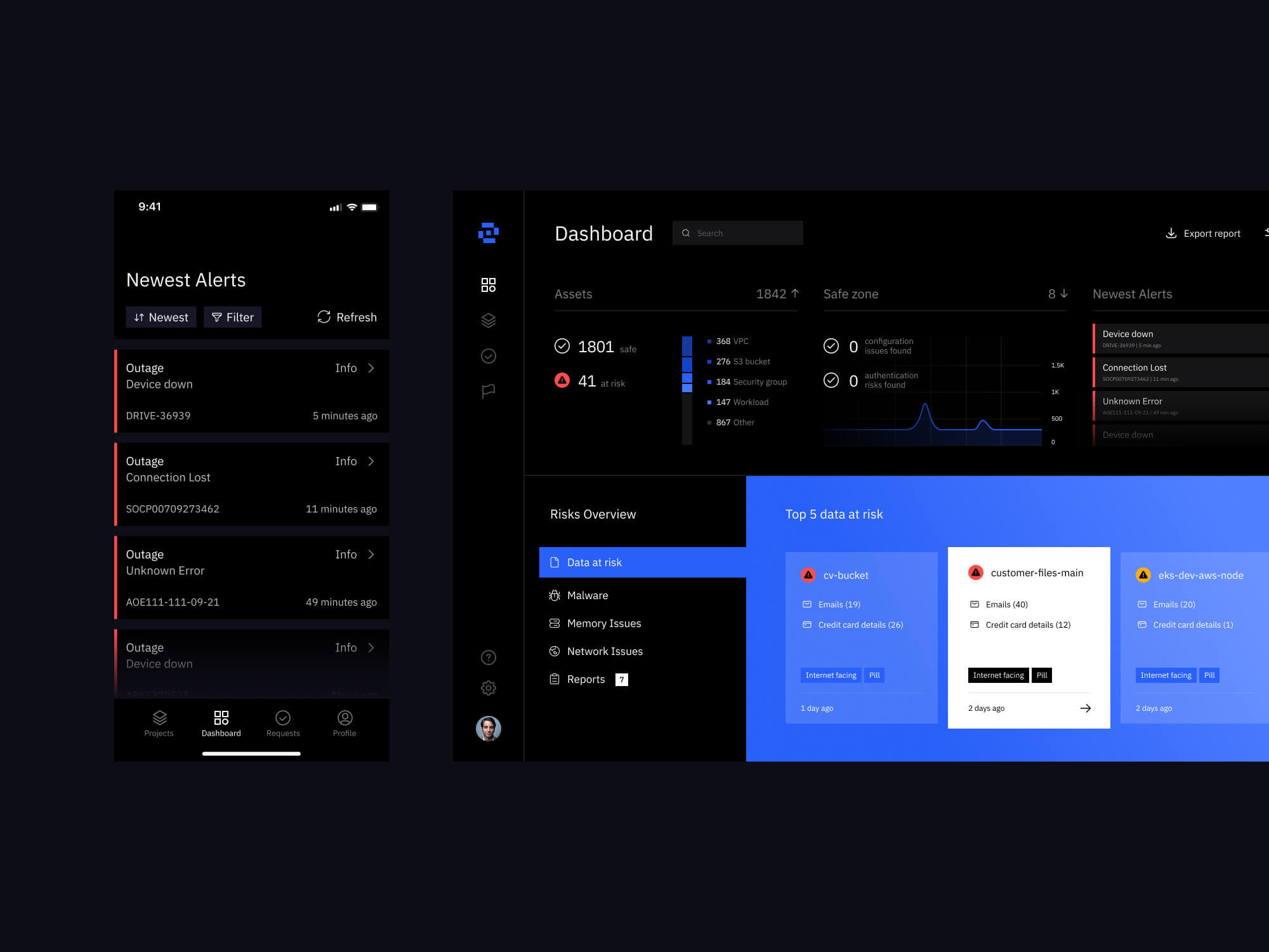 QualGate Cyber Security Dashboard UI/UX App Screenshots