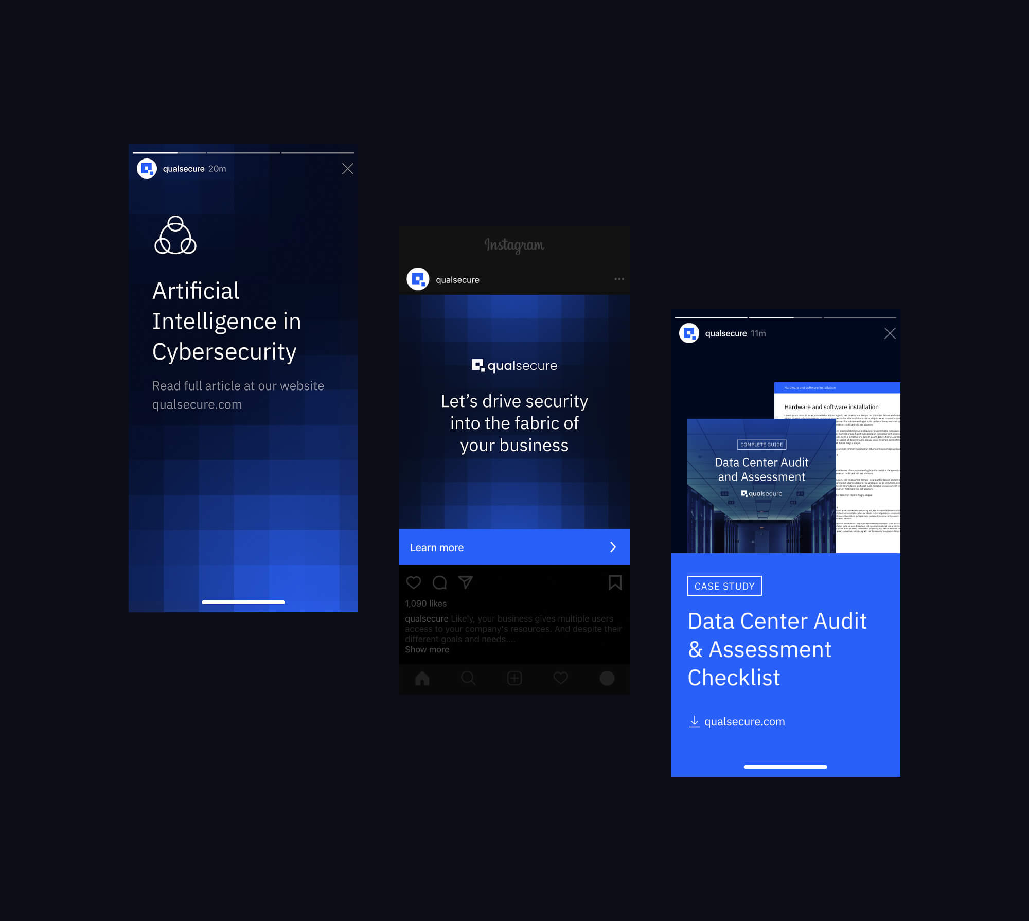 Social Media Posts for Cyber Security company Qualsecure